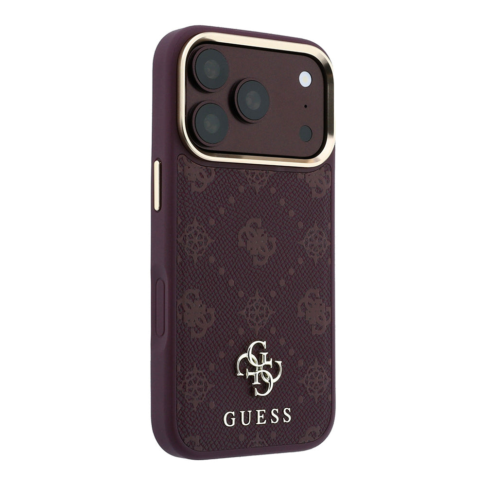 Калъф MagSafe за Apple iPhone 18 Pro / 17 Pro, Guess, Peony 4G Small Logo, Бордо