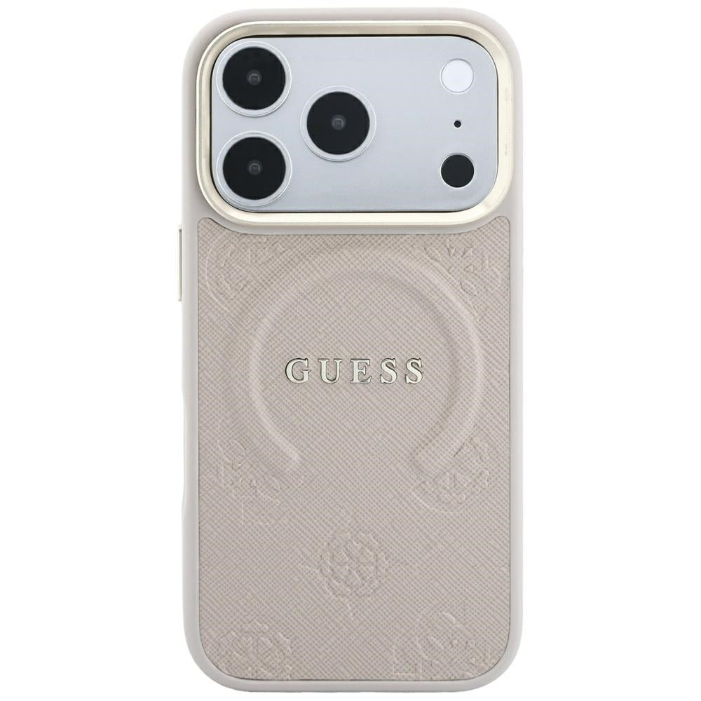 Калъф MagSafe за Apple iPhone 18 Pro / 17 Pro, Guess, Saffiano Peony Ring, Розов