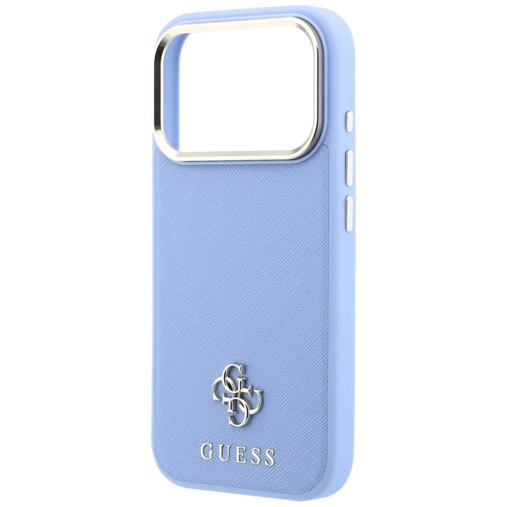 Калъф MagSafe за Apple iPhone 18 Pro / 17 Pro, Guess, Saffiano Small 4G Classic, Bleu