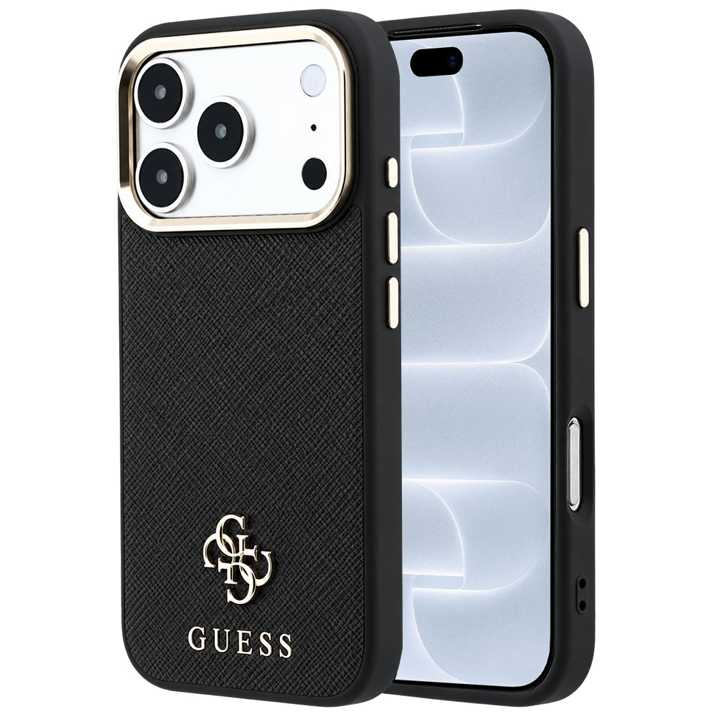 Калъф MagSafe за Apple iPhone 18 Pro / 17 Pro, Guess, Saffiano Small 4G Classic, Черен