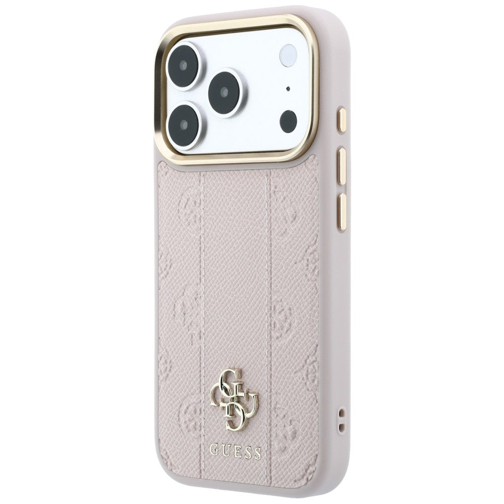 Калъф MagSafe за Apple iPhone 18 Pro / 17 Pro, Guess, Stripe Peony 4G, Розов