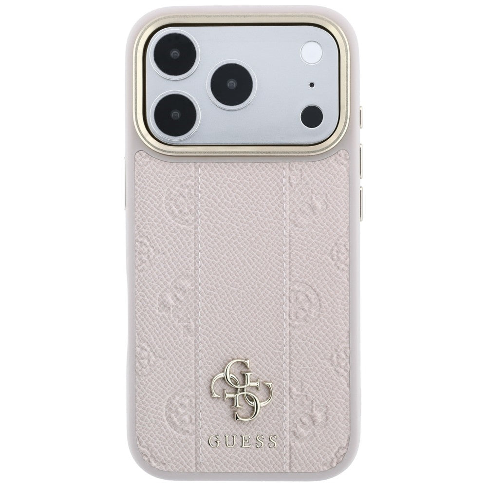 Калъф MagSafe за Apple iPhone 18 Pro / 17 Pro, Guess, Stripe Peony 4G, Розов