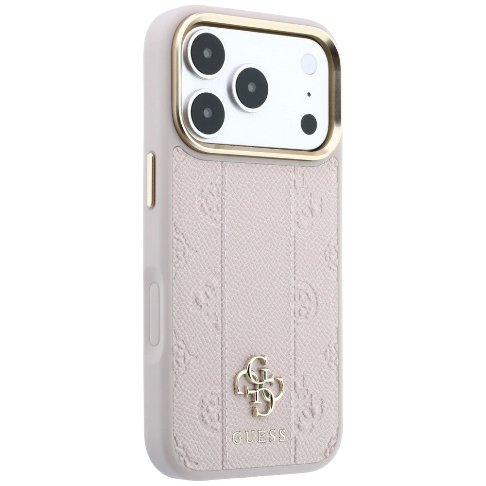 Калъф MagSafe за Apple iPhone 18 Pro / 17 Pro, Guess, Stripe Peony 4G, Розов
