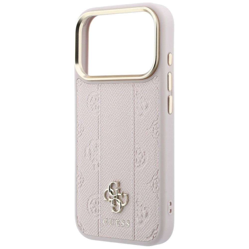 Калъф MagSafe за Apple iPhone 18 Pro / 17 Pro, Guess, Stripe Peony 4G, Розов