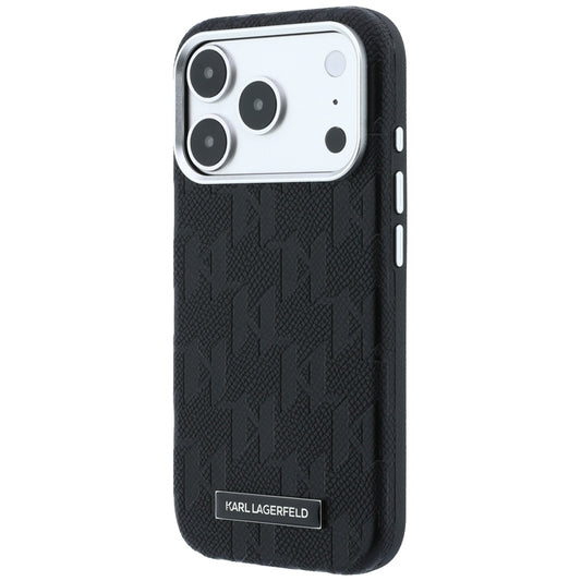 MagSafe Case for Apple iPhone 18 Pro / 17 Pro, Karl Lagerfeld, Grained Mono Resin Logo, Black