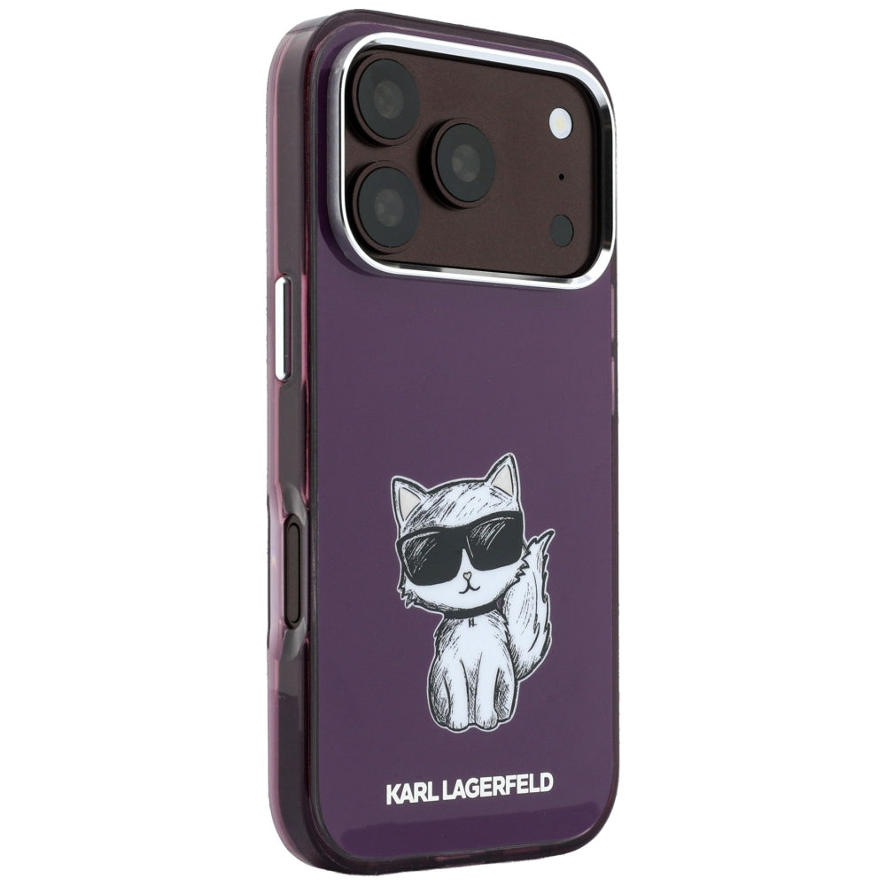 Калъф MagSafe за Apple iPhone 18 Pro / 17 Pro, Karl Lagerfeld, HC IML Choupette Body Sketch Print, Бордо