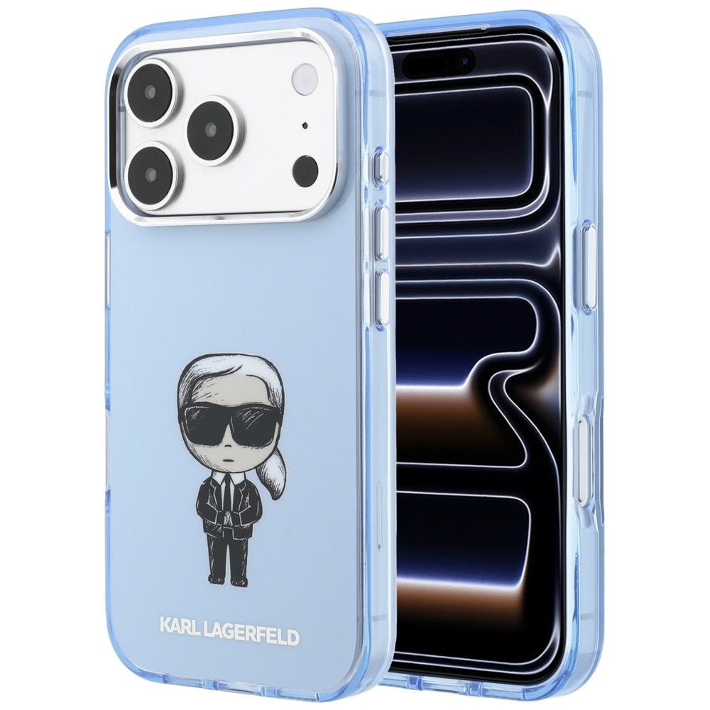 Калъф MagSafe за Apple iPhone 18 Pro / 17 Pro, Karl Lagerfeld, HC IML Ikonik Sketch Print, Син