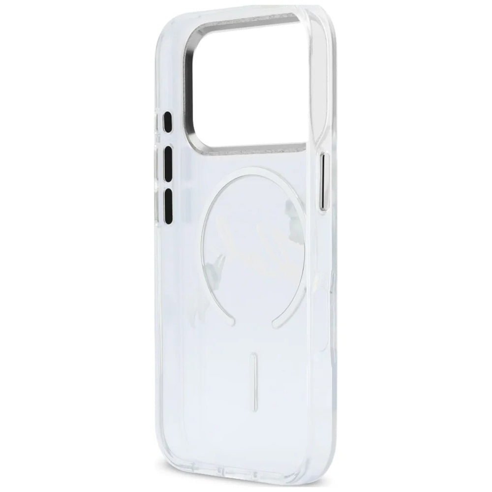 Калъф MagSafe за Apple iPhone 18 Pro / 17 Pro, Karl Lagerfeld, IML Choupette Karl Script Logo, Прозрачен