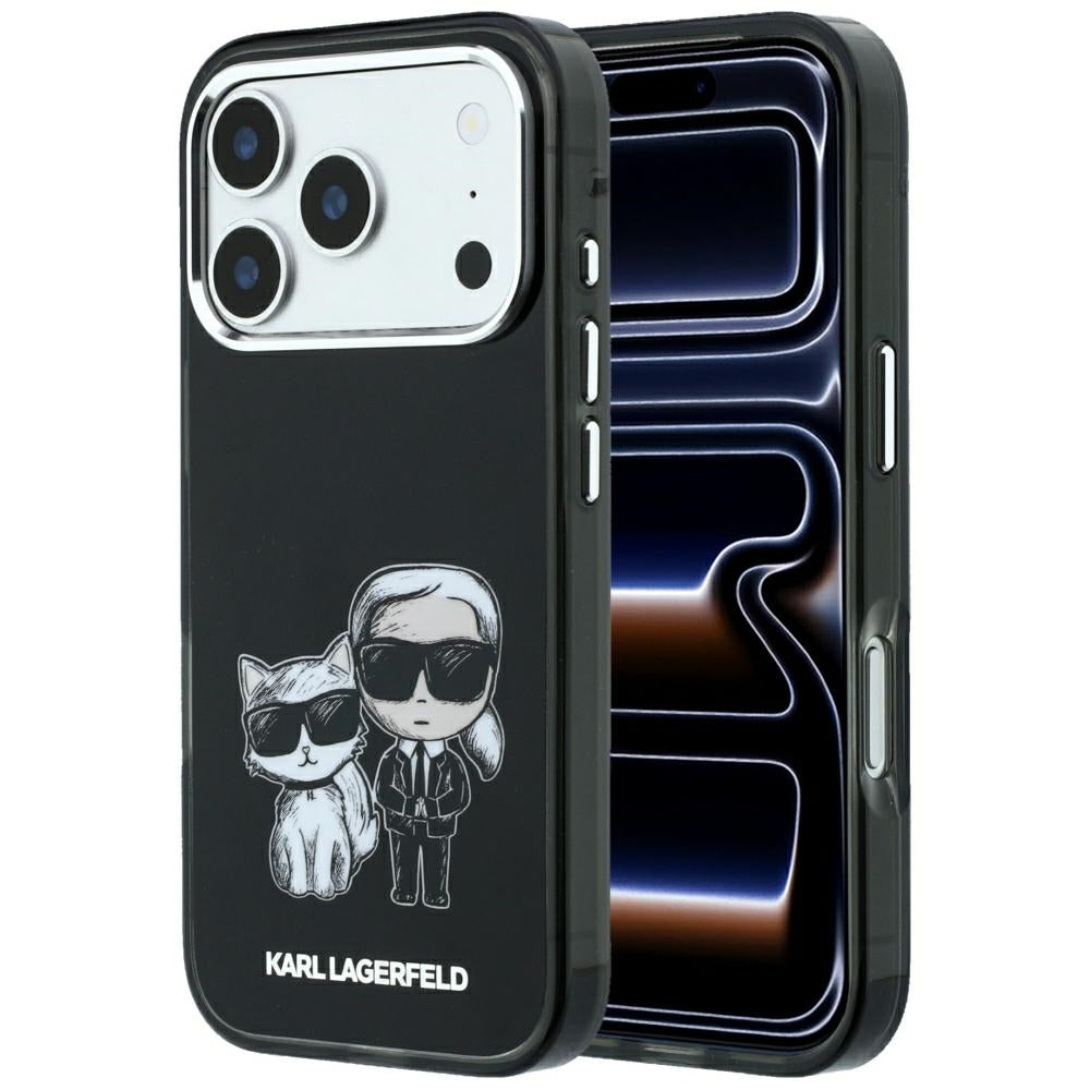 Калъф MagSafe за Apple iPhone 18 Pro / 17 Pro, Karl Lagerfeld, IML KC Bodies Sketch Print, Черен