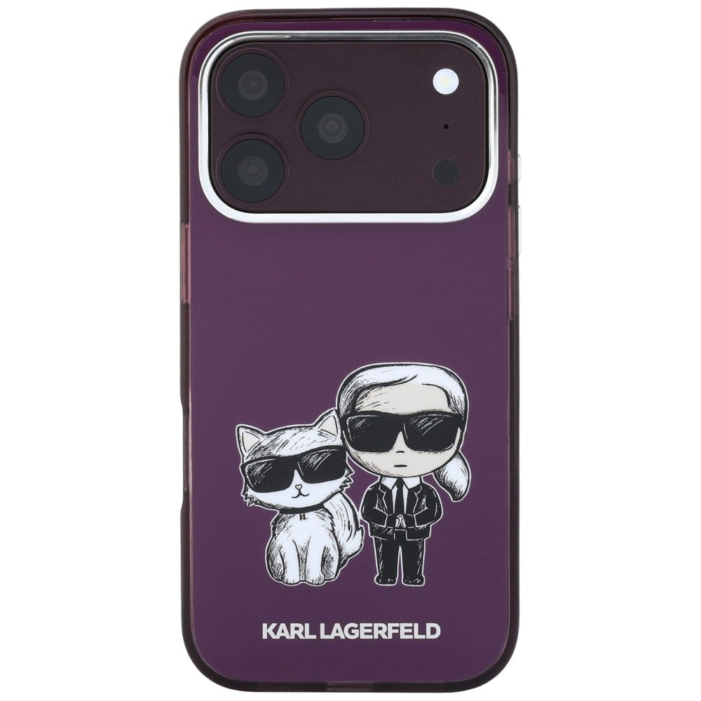 Калъф MagSafe за Apple iPhone 18 Pro / 17 Pro, Karl Lagerfeld, IML KC Bodies Sketch Print, Бордо