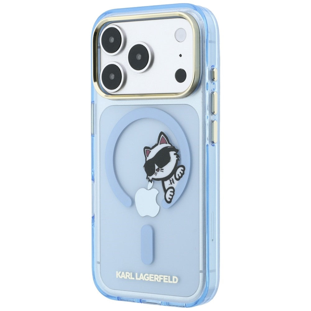 Калъф MagSafe за Apple iPhone 18 Pro / 17 Pro, Karl Lagerfeld, IML Peekaboo Print Metal Frame, Bleu