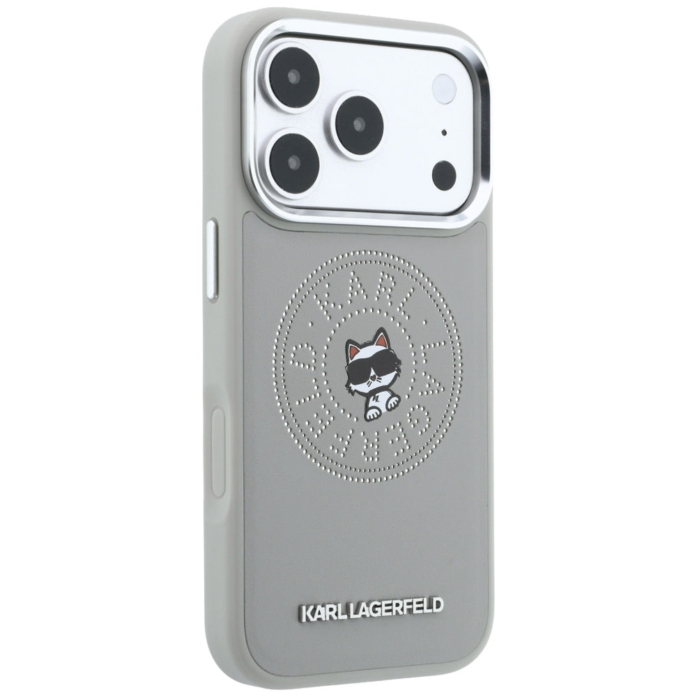 MagSafe Case for Apple iPhone 18 Pro / 17 Pro, Karl Lagerfeld, Point and Choupette Sketch, Gray