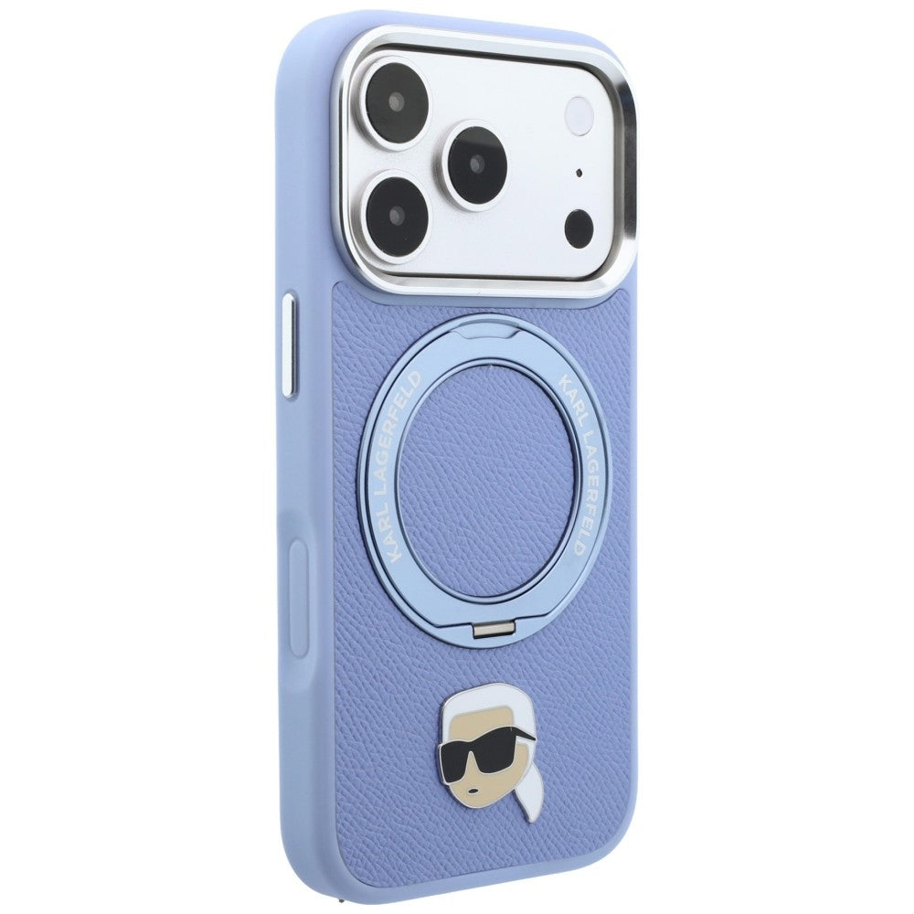 Калъф MagSafe за Apple iPhone 18 Pro / 17 Pro, Karl Lagerfeld, Ring Stand 360 Karl Pin, Bleu