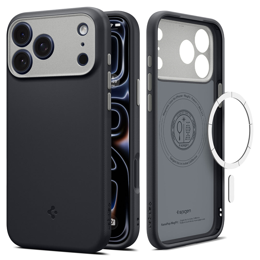 Калъф MagSafe за Apple iPhone 18 Pro / 17 Pro, Spigen, Caseology Nano Pop, Черен ACS12177