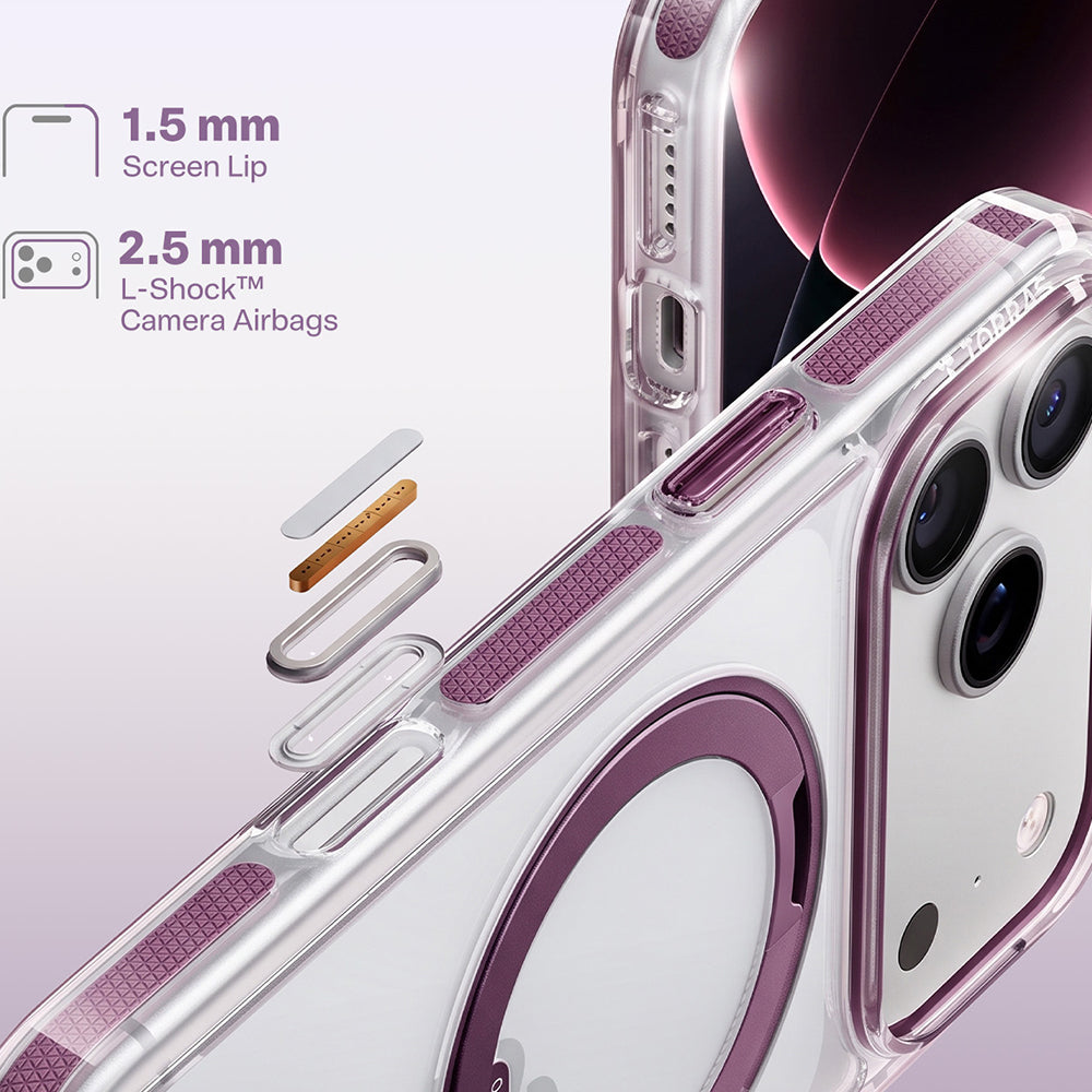 Калъф MagSafe за Apple iPhone 18 Pro / 17 Pro, Torras, Ostand O3 Light, Лилав