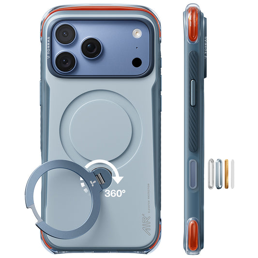 Калъф MagSafe за Apple iPhone 18 Pro / 17 Pro, Torras, Ostand Q3 Air Pro, Син