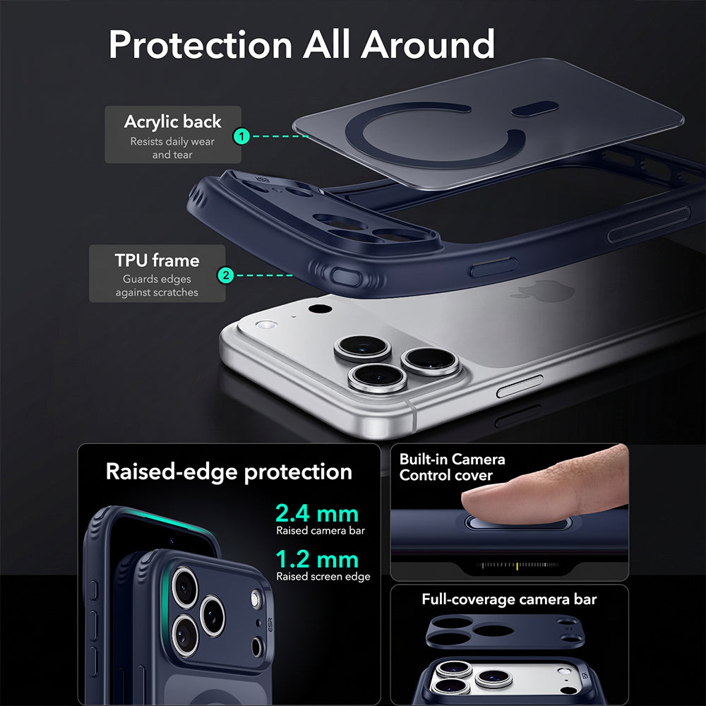 Калъф MagSafe за Apple iPhone 18 Pro Max / 17 Pro Max, ESR, Classic Hybrid, Сатенено син