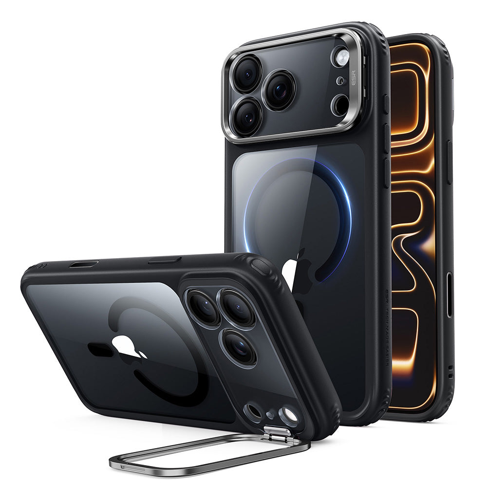 Калъф MagSafe за Apple iPhone 18 Pro Max / 17 Pro Max, ESR, Classic Hybrid Kickstand, Черен прозрачен