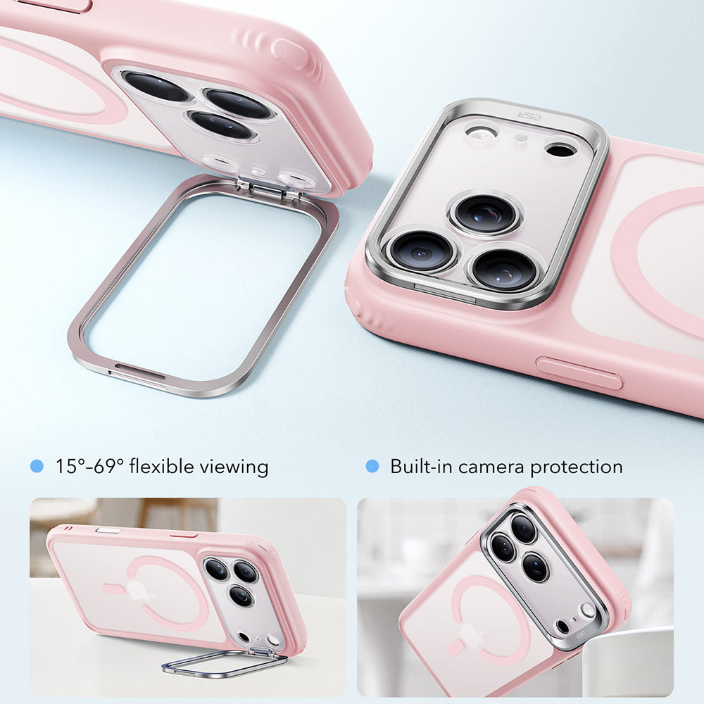 Калъф MagSafe за Apple iPhone 18 Pro Max / 17 Pro Max, ESR, Classic Hybrid Kickstand, Розов сатен