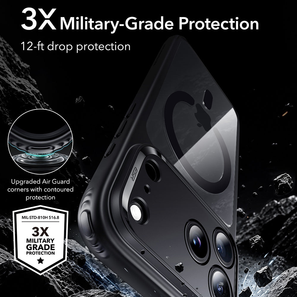 Калъф MagSafe за Apple iPhone 18 Pro Max / 17 Pro Max, ESR, Classic Hybrid, Черен прозрачен