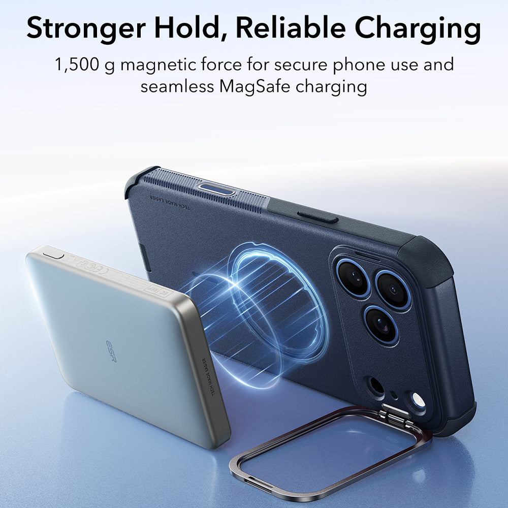 Калъф MagSafe за Apple iPhone 18 Pro Max / 17 Pro Max, ESR, Cyber Armor Kickstand, Син