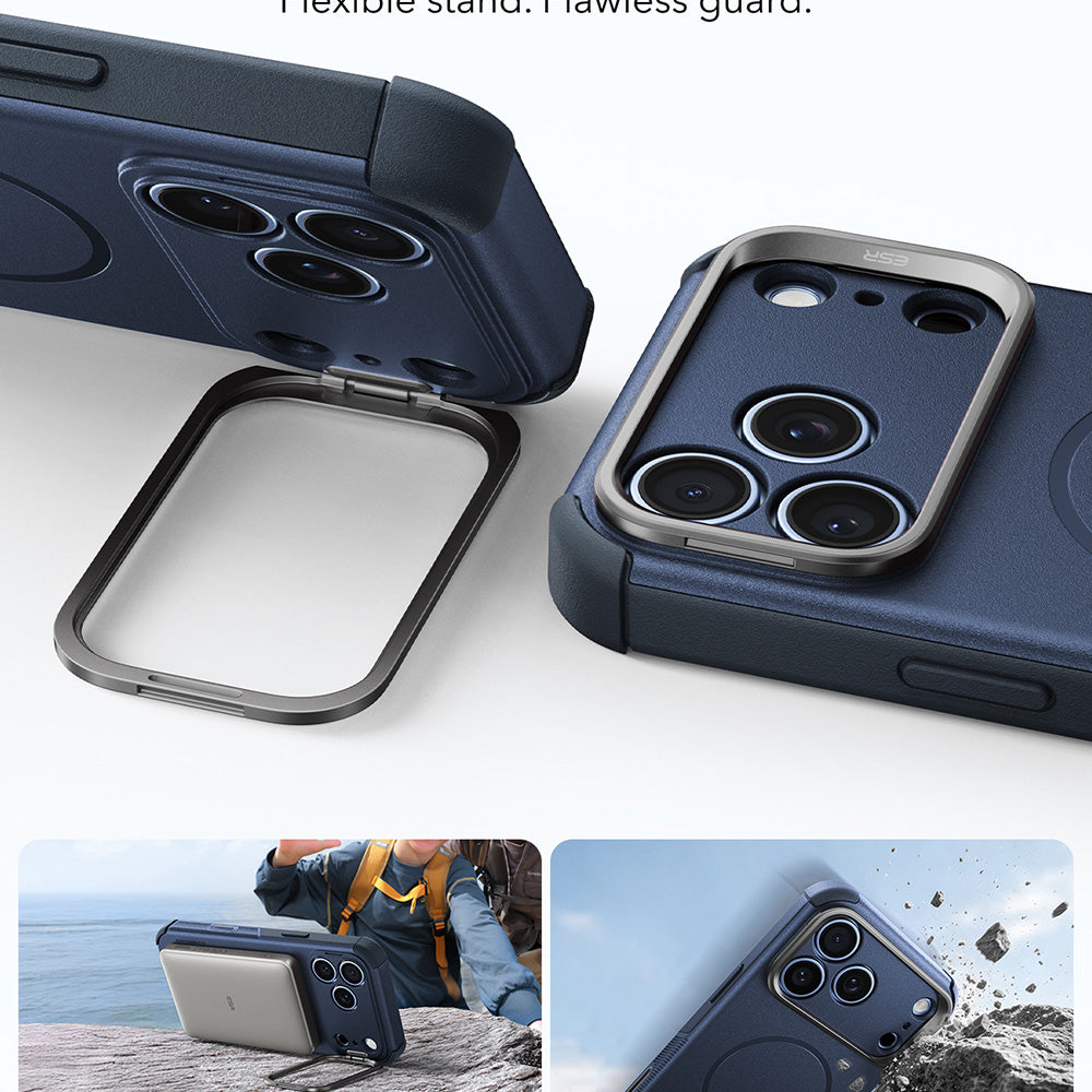 Калъф MagSafe за Apple iPhone 18 Pro Max / 17 Pro Max, ESR, Cyber Armor Kickstand, Син