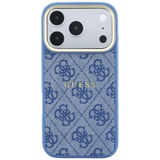 Калъф MagSafe за Apple iPhone 18 Pro Max / 17 Pro Max, Guess, 4G Embossed Classic, Син