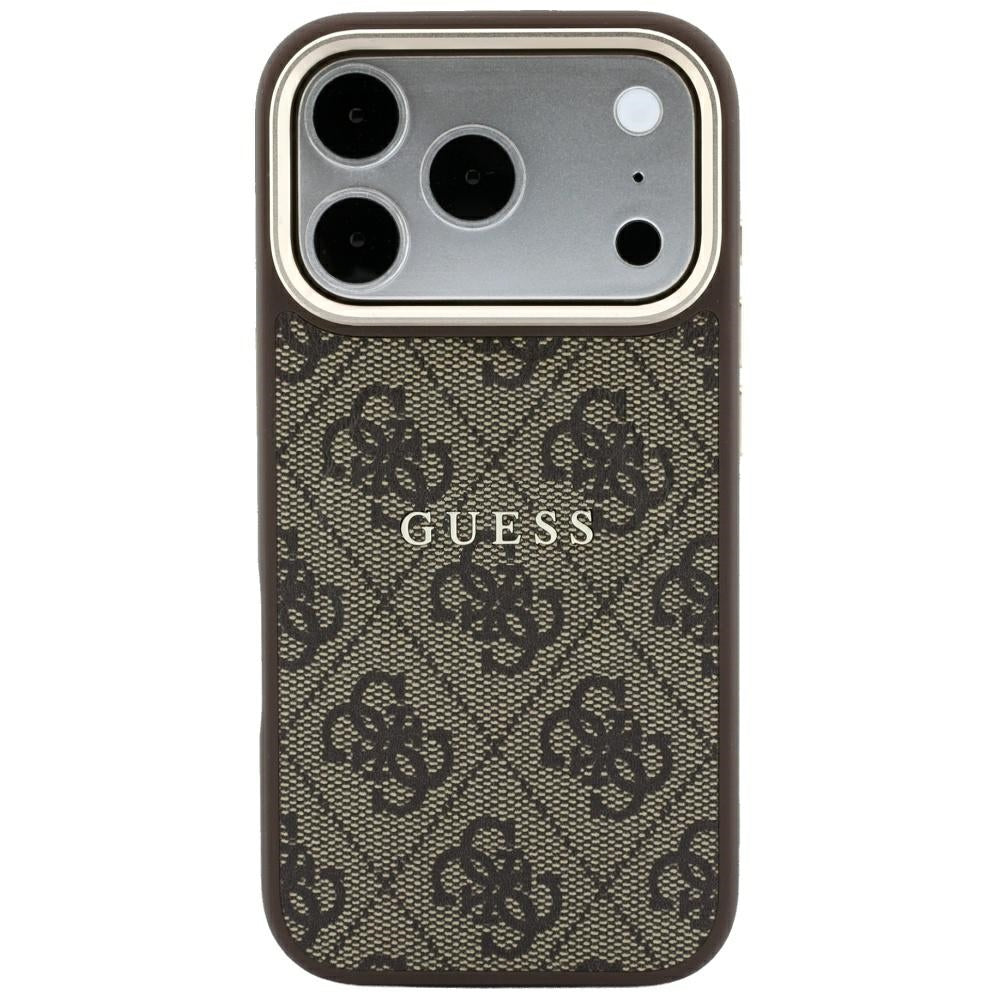 Калъф MagSafe за Apple iPhone 18 Pro Max / 17 Pro Max, Guess, 4G Embossed Classic, Кафяв