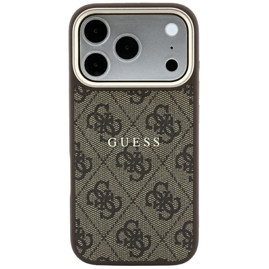 Калъф MagSafe за Apple iPhone 18 Pro Max / 17 Pro Max, Guess, 4G Embossed Classic, Кафяв