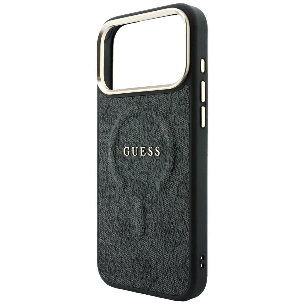 Калъф MagSafe за Apple iPhone 18 Pro Max / 17 Pro Max, Guess, 4G Embossed Classic, Черен