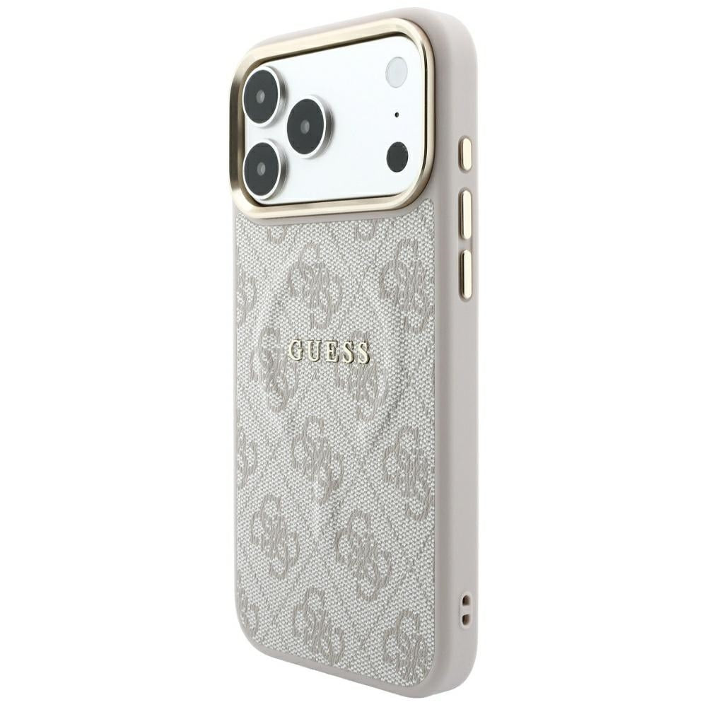 Калъф MagSafe за Apple iPhone 18 Pro Max / 17 Pro Max, Guess, 4G Embossed Classic, Розов