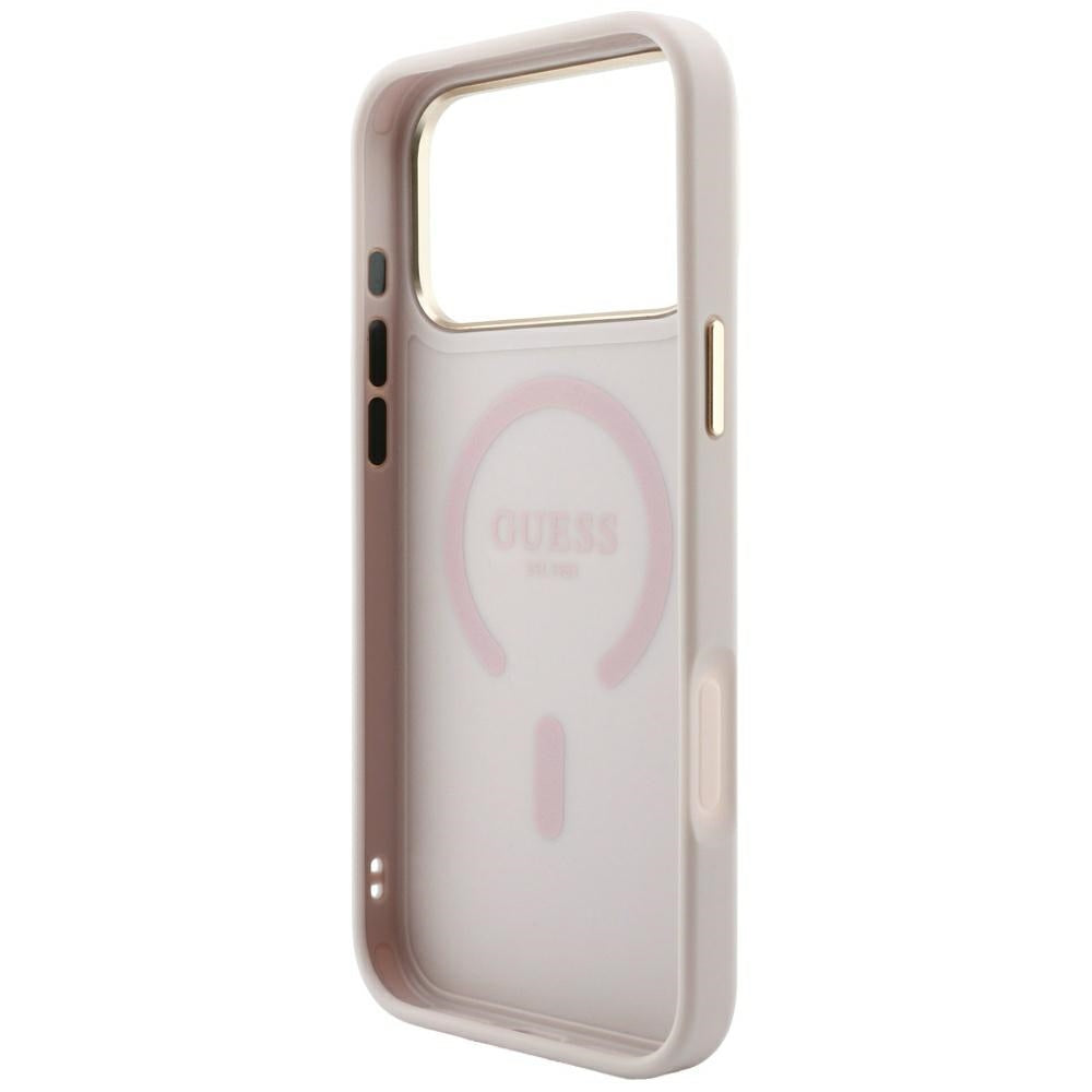 Калъф MagSafe за Apple iPhone 18 Pro Max / 17 Pro Max, Guess, 4G Embossed Classic, Розов