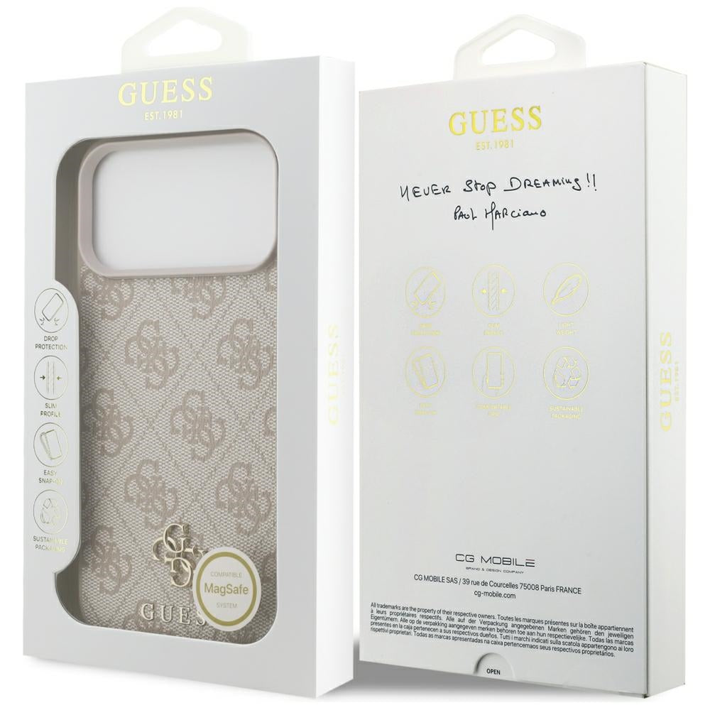 Калъф MagSafe за Apple iPhone 18 Pro Max / 17 Pro Max, Guess, 4G Small and Classic, Розов