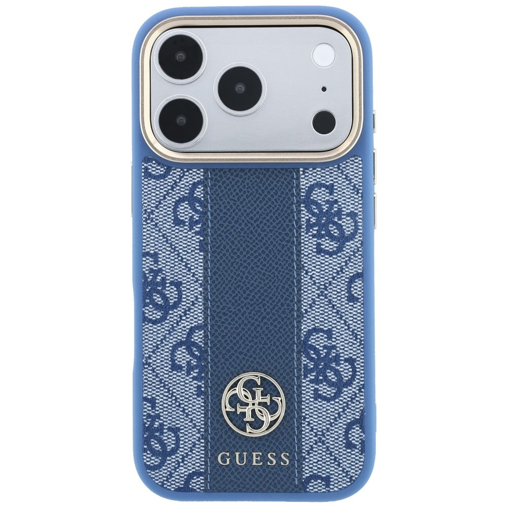 Калъф MagSafe за Apple iPhone 18 Pro Max / 17 Pro Max, Guess, 4G Stripe Round Classic Logo, Син