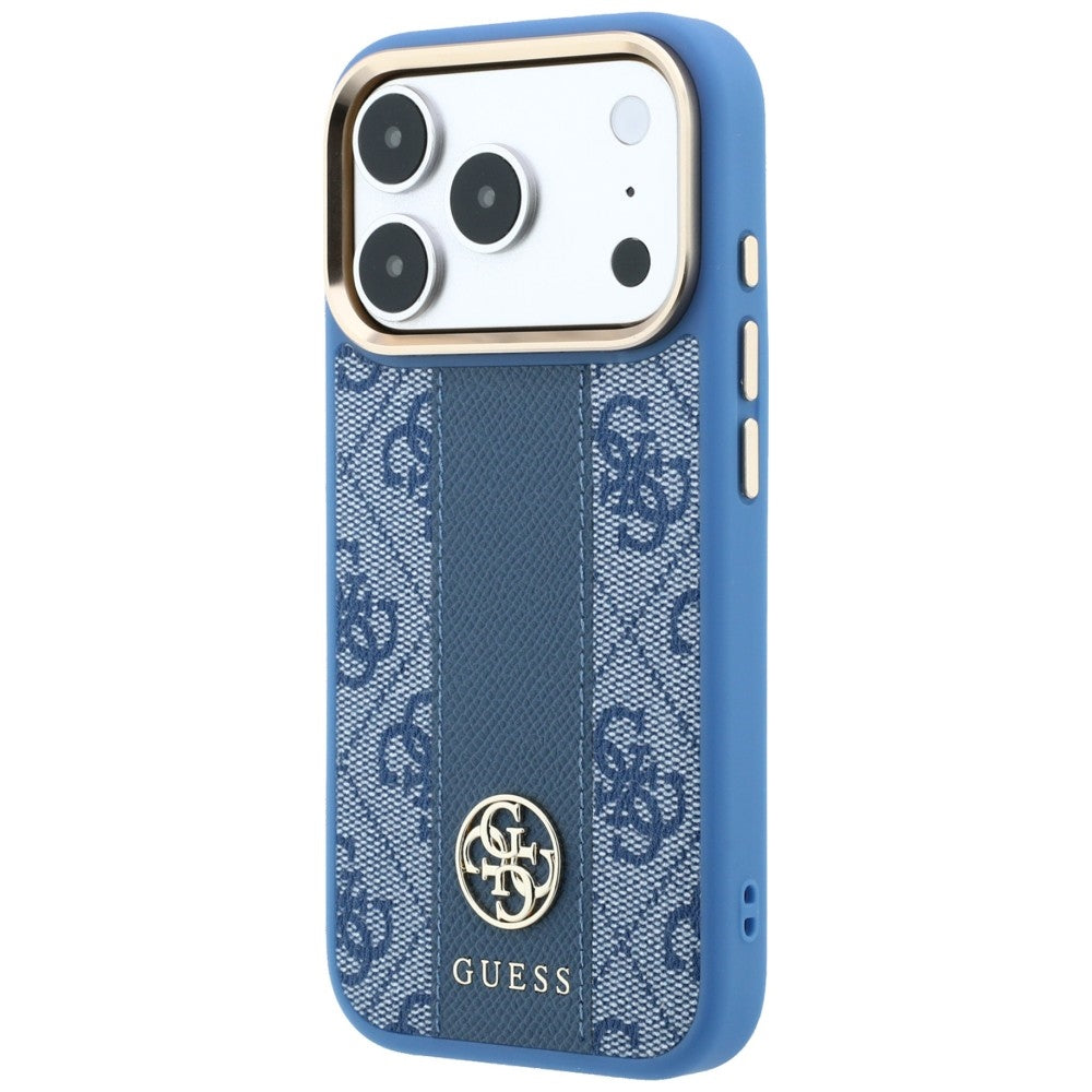 Калъф MagSafe за Apple iPhone 18 Pro Max / 17 Pro Max, Guess, 4G Stripe Round Classic Logo, Син