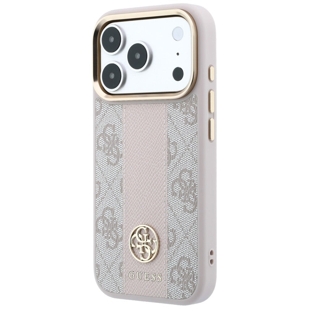 Калъф MagSafe за Apple iPhone 18 Pro Max / 17 Pro Max, Guess, 4G Stripe Round Classic Logo, Розов