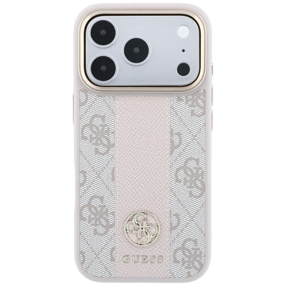 Калъф MagSafe за Apple iPhone 18 Pro Max / 17 Pro Max, Guess, 4G Stripe Round Classic Logo, Розов