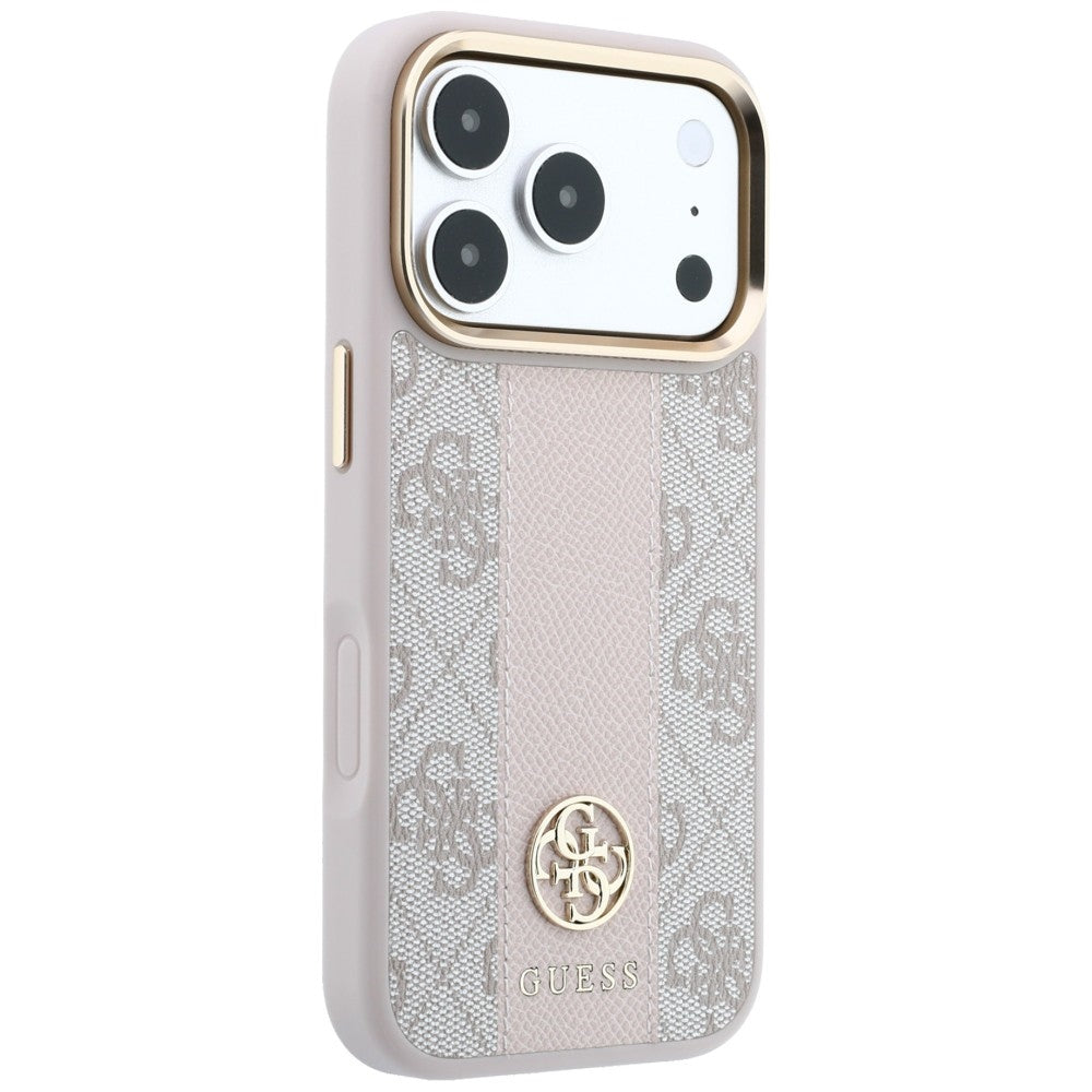 Калъф MagSafe за Apple iPhone 18 Pro Max / 17 Pro Max, Guess, 4G Stripe Round Classic Logo, Розов