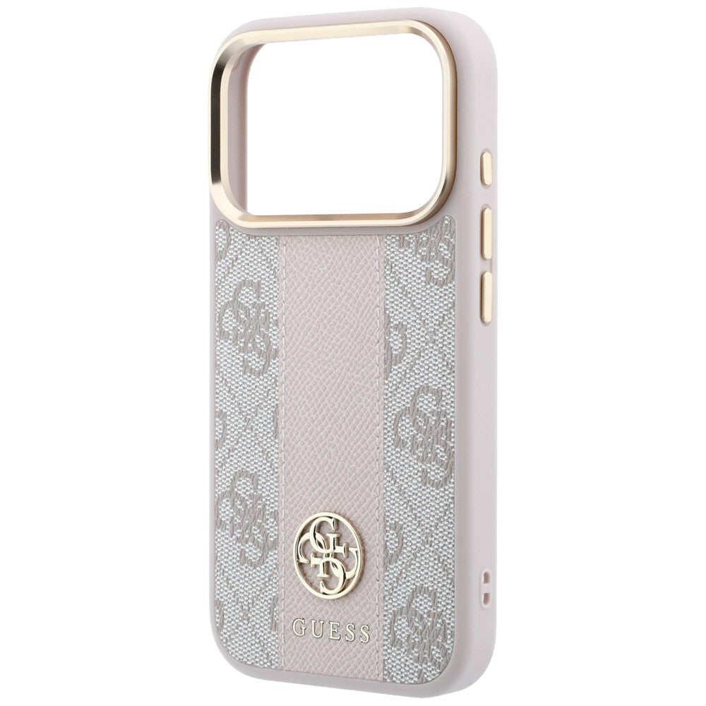Калъф MagSafe за Apple iPhone 18 Pro Max / 17 Pro Max, Guess, 4G Stripe Round Classic Logo, Розов