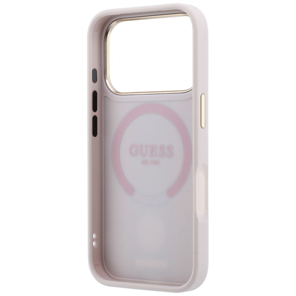 Калъф MagSafe за Apple iPhone 18 Pro Max / 17 Pro Max, Guess, 4G Stripe Round Classic Logo, Розов