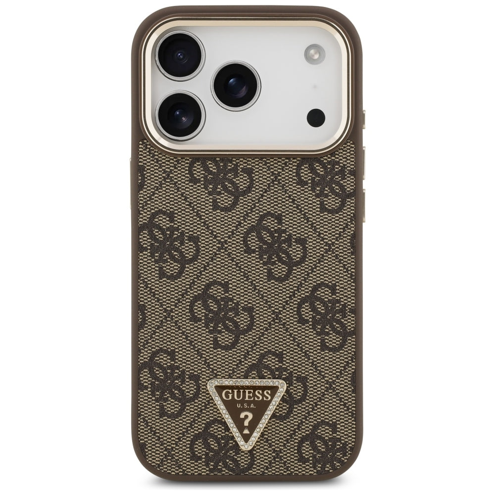 Калъф MagSafe за Apple iPhone 18 Pro Max / 17 Pro Max, Guess, 4G Triangle Logo, Кафяв