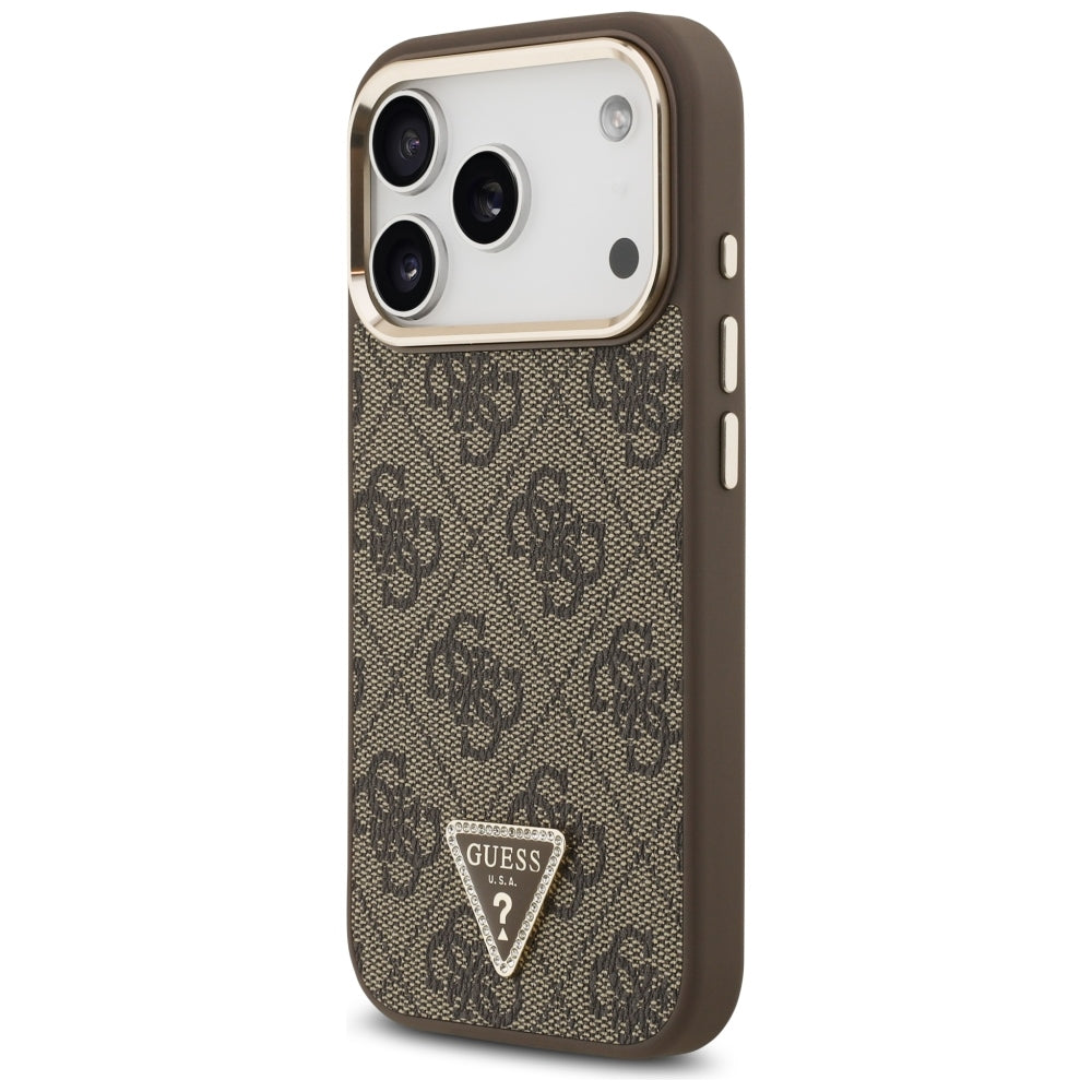 Калъф MagSafe за Apple iPhone 18 Pro Max / 17 Pro Max, Guess, 4G Triangle Logo, Кафяв