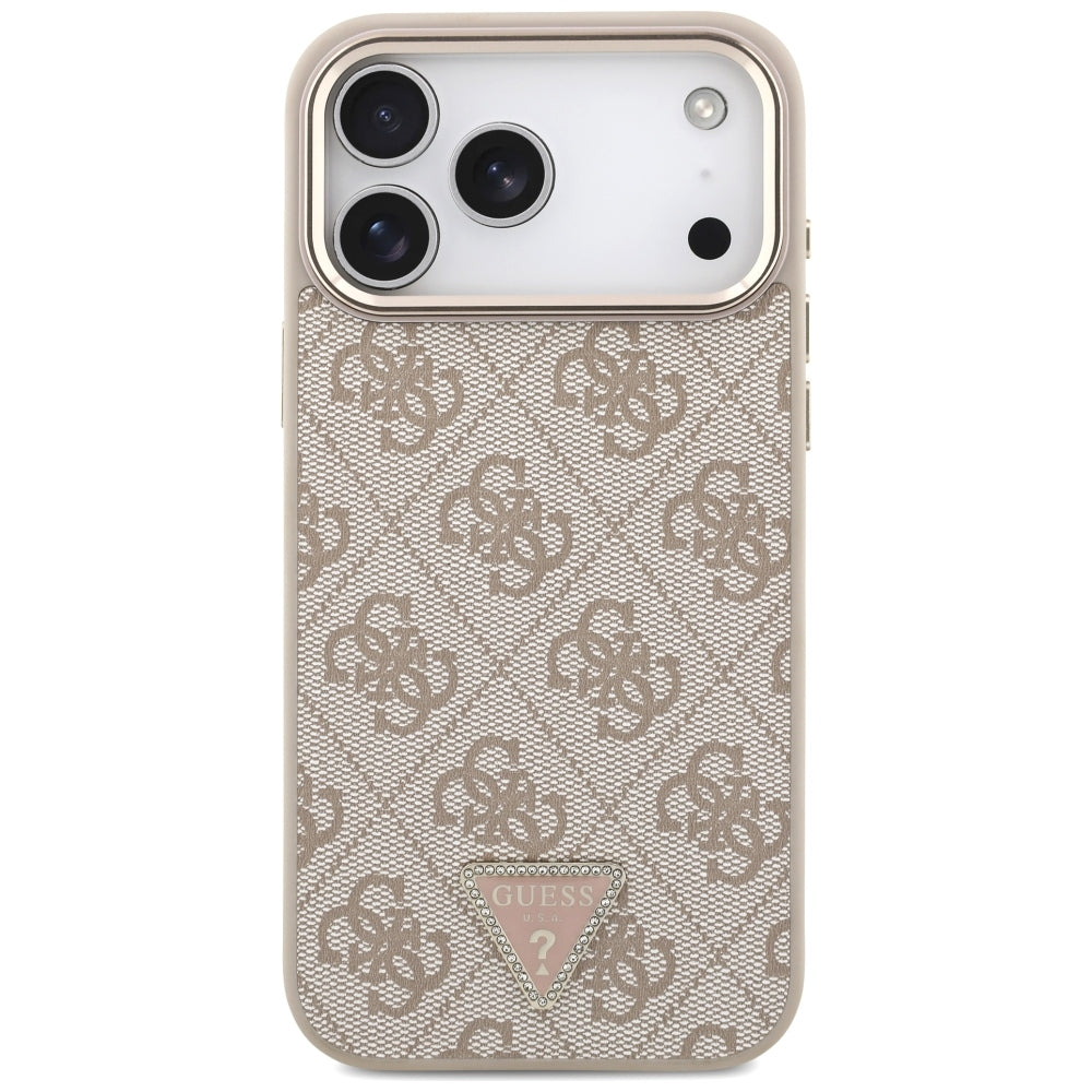 Калъф MagSafe за Apple iPhone 18 Pro Max / 17 Pro Max, Guess, 4G Triangle Logo, Розов