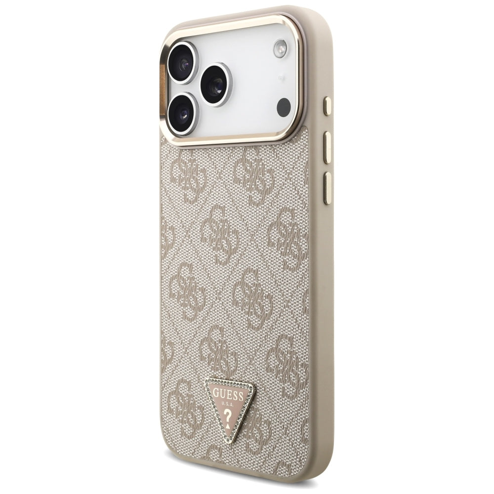 Калъф MagSafe за Apple iPhone 18 Pro Max / 17 Pro Max, Guess, 4G Triangle Logo, Розов