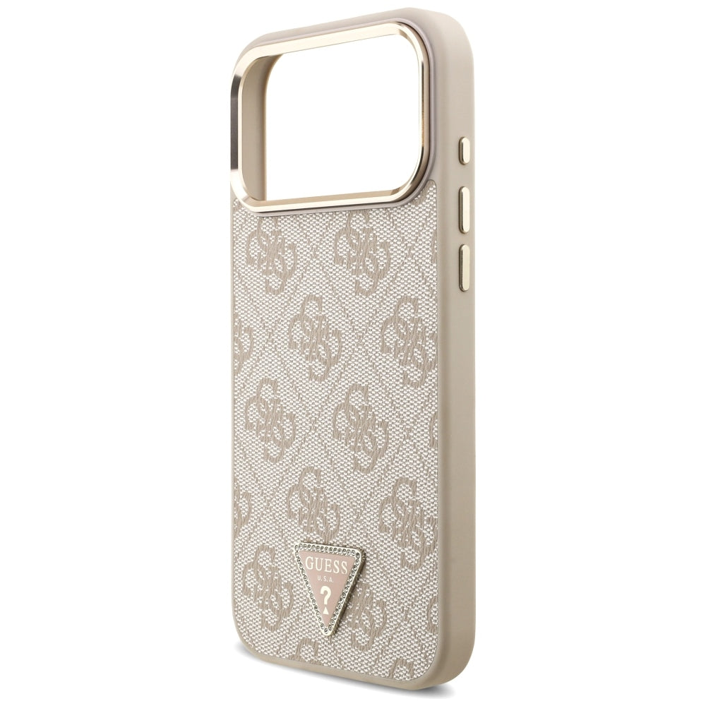 Калъф MagSafe за Apple iPhone 18 Pro Max / 17 Pro Max, Guess, 4G Triangle Logo, Розов