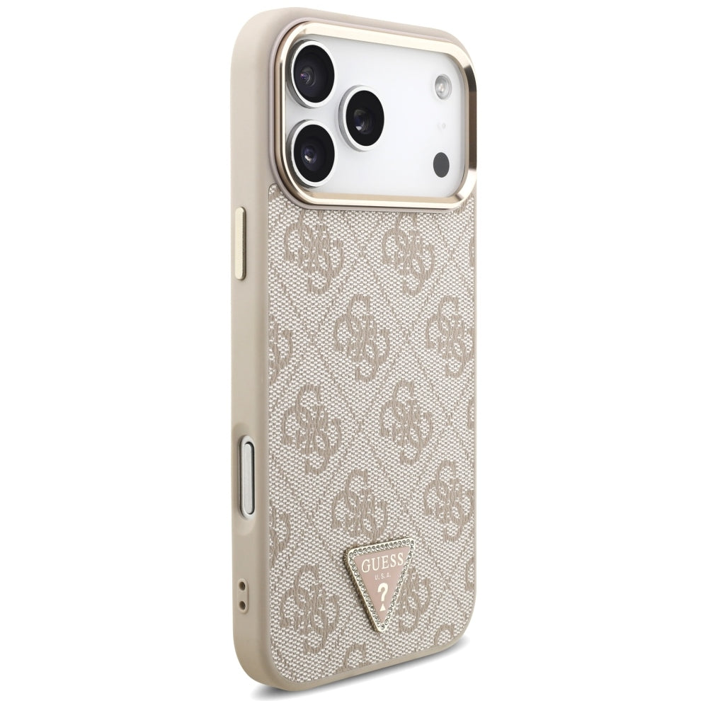 Калъф MagSafe за Apple iPhone 18 Pro Max / 17 Pro Max, Guess, 4G Triangle Logo, Розов