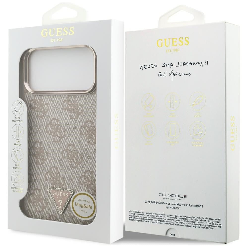 Калъф MagSafe за Apple iPhone 18 Pro Max / 17 Pro Max, Guess, 4G Triangle Logo, Розов