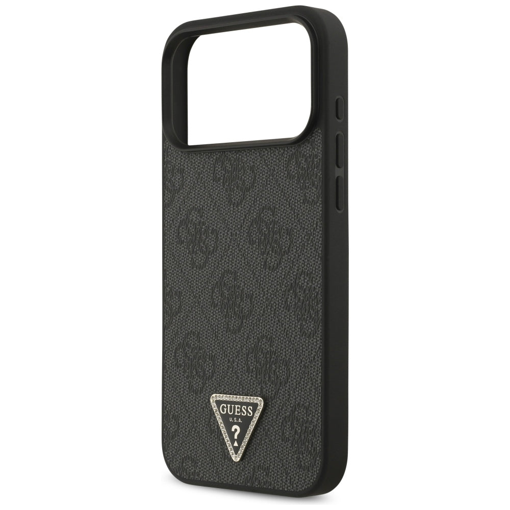 Калъф MagSafe за Apple iPhone 18 Pro Max / 17 Pro Max, Guess, 4G Triangle Strass, Черен