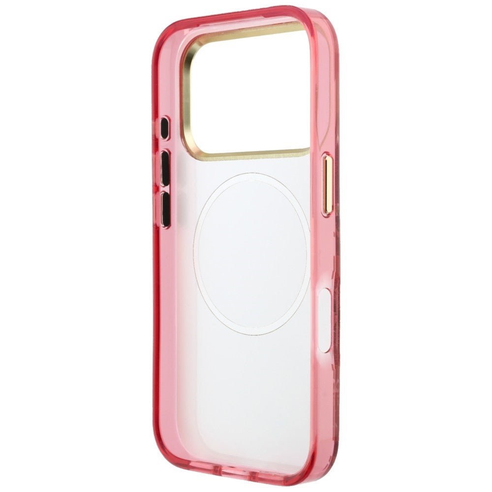 Калъф MagSafe за Apple iPhone 18 Pro Max / 17 Pro Max, Guess, IML Glitter Blossom Roses, Бордо