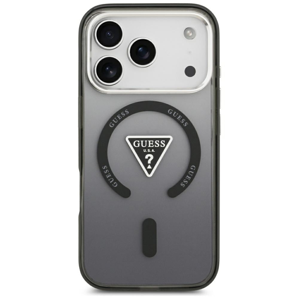 Калъф MagSafe за Apple iPhone 18 Pro Max / 17 Pro Max, Guess, IML Gradient Triangle Logo, черен